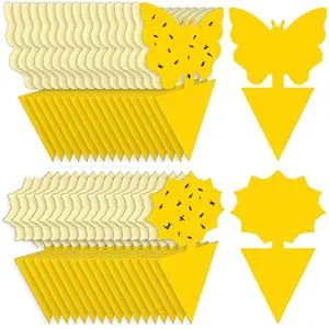 Fruit Fly Traps Fungus Gnat Traps Yellow Sticky Bug Traps 36 Pack No Harm and Odorless for Indoor Outdoor Use Protect The Plant