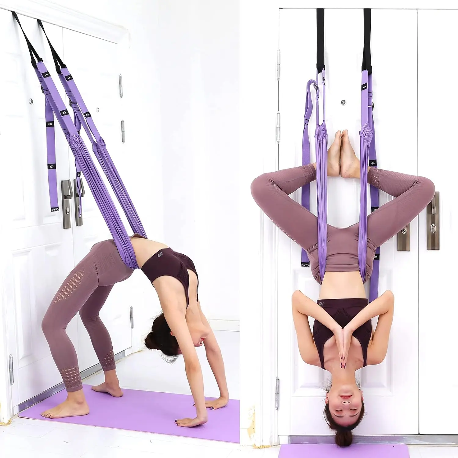 Aerial Yoga Swing, 1 Count Adjustable Aerial Yoga Strap, Yoga & Pilates Equipment for Home Gym, Fitness Equipment for Women & Men, Stretching Gear