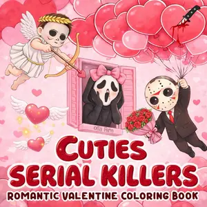 Cuties Serial Killers: Romantic Valentine Coloring Book: A Playfully Dark Take on Romance, Filled with Sweet Scenes and Sharp Humor for Adults - Paperback