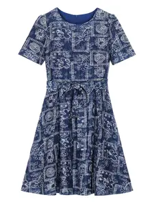 Elegant Cotton Jacquard Woven Embroidered Dress, Slimming Fitted A-Line Waist-Cinch Design, Fashionable Single Piece, Perfect for Special Occasions, Day