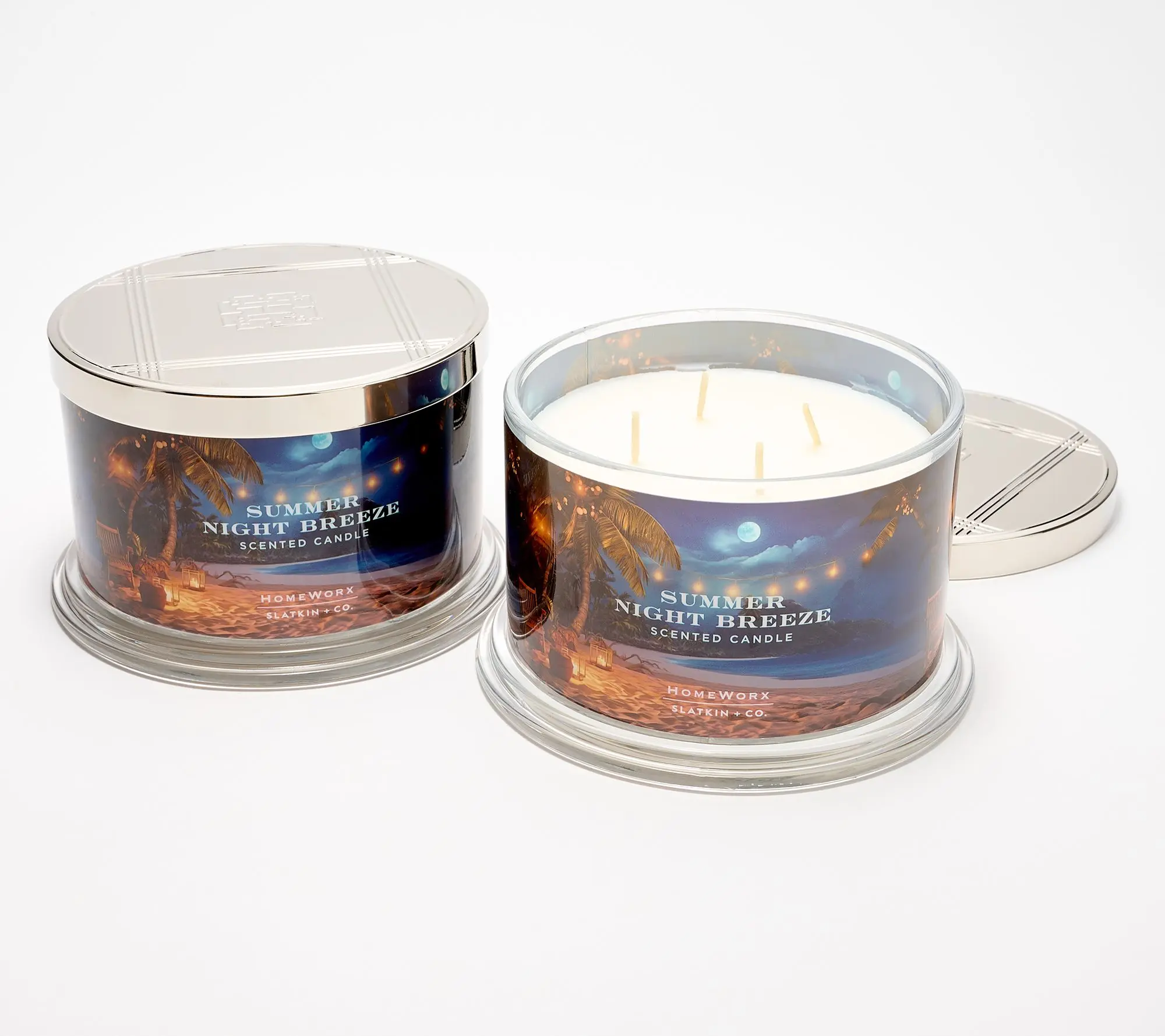 HomeWorx by Slatkin + Co. S/2 18oz Summer Nights Breeze Candles HomeWorx by Slatkin + Co. S/2 18oz Summer Nights Breeze Candles