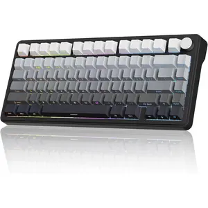 M75  Mechanical Gaming Keyboard, 75% Layout, Hot-Swappable, RGB Backlit, PBT Keycaps,tri-Mode Connection with  5.0, 2.4GHz , and USB-C, White & Black