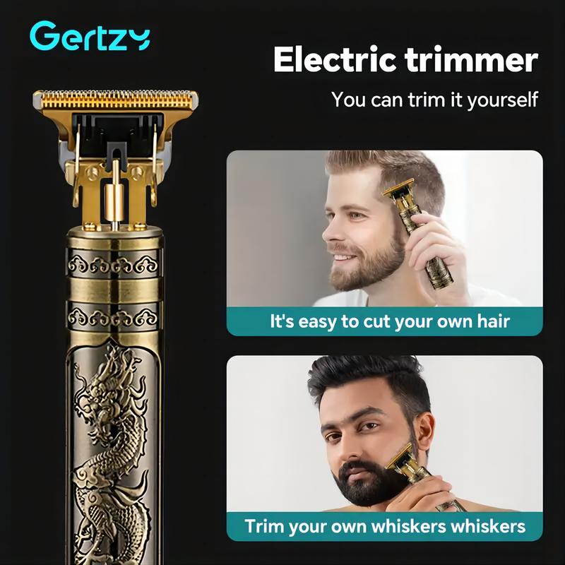Men's Electric Razor 2-in-1 - Gold Trimmer & Shaver, USB Rechargeable for Precision Sideburn & Facial Grooming - Portable Travel Design - Perfect Father's Day Gift
