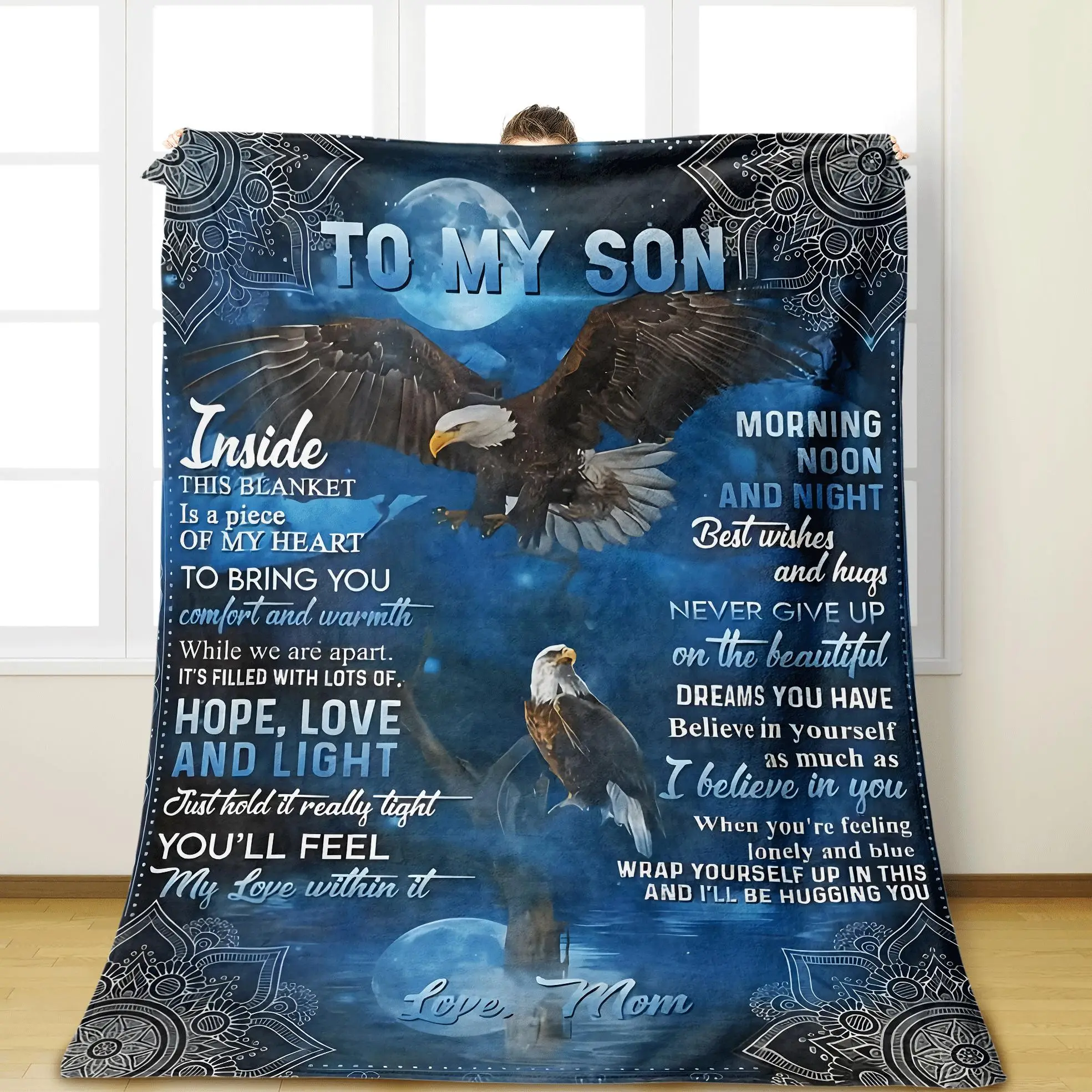 Letter & Heart Pattern Flannel Blanket, 1 Count Soft Comfortable Throw Blanket, Warming Cozy Bedding Blanket for Home Office Travel Camping