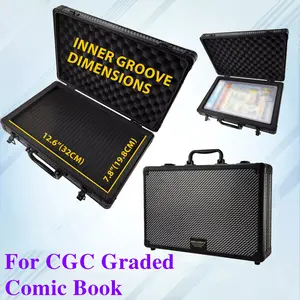1pc For CGC Graded Comic Cartoon Book Carrying Case, One-Slot Alloy Single Slab Storage Box Holder with Anti-Scratch Protection, Fits 7.5" CGC Slab, Comic Display Holder for Sports Comic Manga Webtoon, For Comic Convention Collectibles