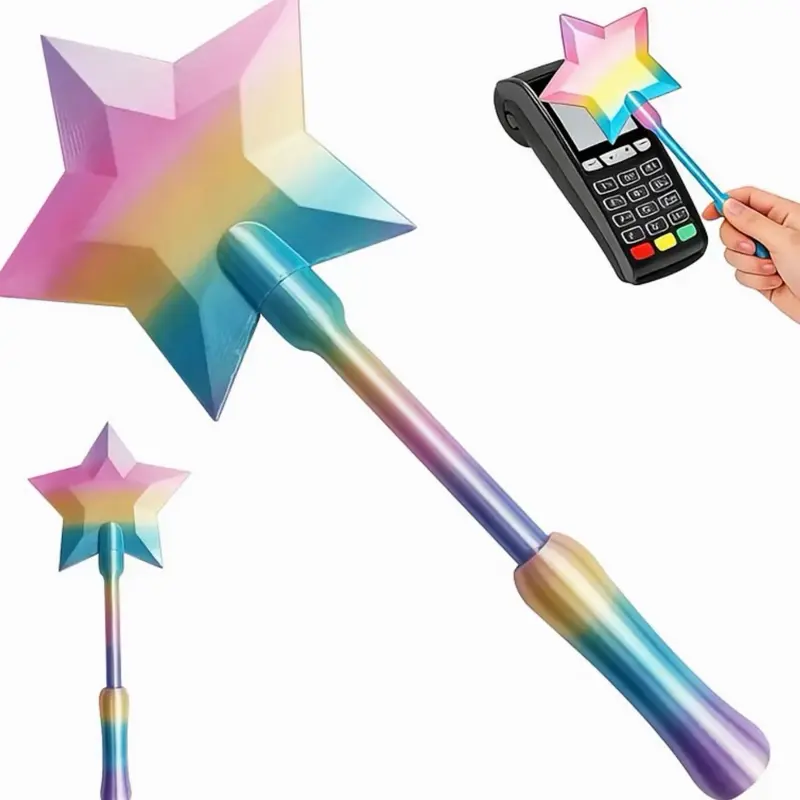 3D Printed Tap-To-Pay Star Wand, Magical Credit Card Holder, Contactless Payment Accessory, Lightweight Adjustable Tech Gadget, Fun Fantasy Gift for Daily Use & Party Events