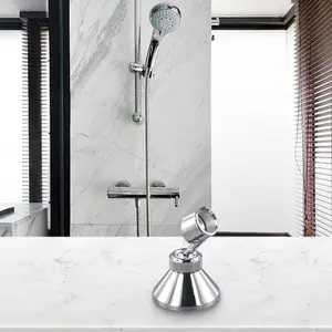 1 Unit Chrome Shower Head Bracket with Wall Mounting, Adjustable Direction, Spray Holder, Bathroom Accessory, Shower Bracket.
