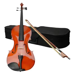 16" Acoustic Viola Set with Case Bow & Rosin Natural Finish Top-Grade Natural Wood Craftsmanship Ideal for All Levels Perfect Gift for Music Lovers
