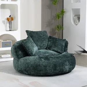 (High end and high-quality)Sofa Durable Comfort Lounger High Back Bean Bag Chair Couch With Three Pillows for Adults and Kids, Indoor & Outdoor,  Single Gaming Sofa Chair For Bedroom,Office (Emerald Chenille)    RR