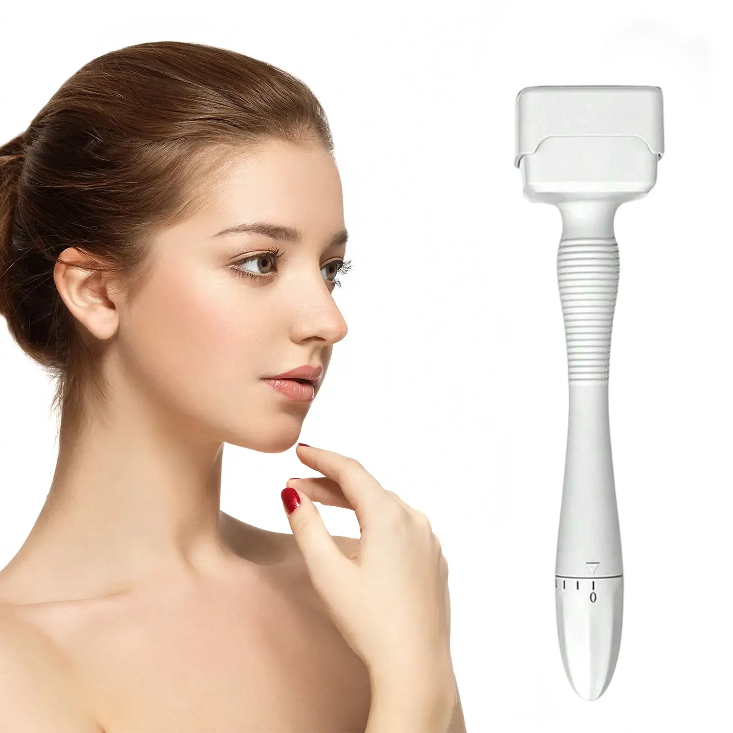 140-Pin Adjustable Titanium Derma Stamp, Lightweight Portable Gentle Daily Facial Skincare Tool with Storage, Beginner Cosmetic Tool for Face & Beard/Hairline Skin to Boost Serum Absorption