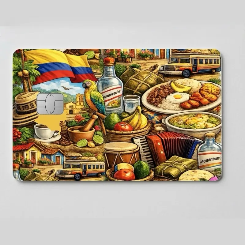 Colombian Credit Card Sticker | Waterproof Vinyl Card Skin | Aesthetic Card Cover