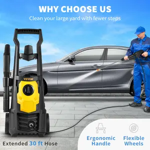 VEVOR Electric Power Washer, 2000 PSI, Max 1.65 GPM Pressure Washer with 30 ft Hose & Reel, 5 Quick Connect Nozzles, Foam Cannon, Portable to Clean Patios, Cars, Fences, Driveways, ETL Listed