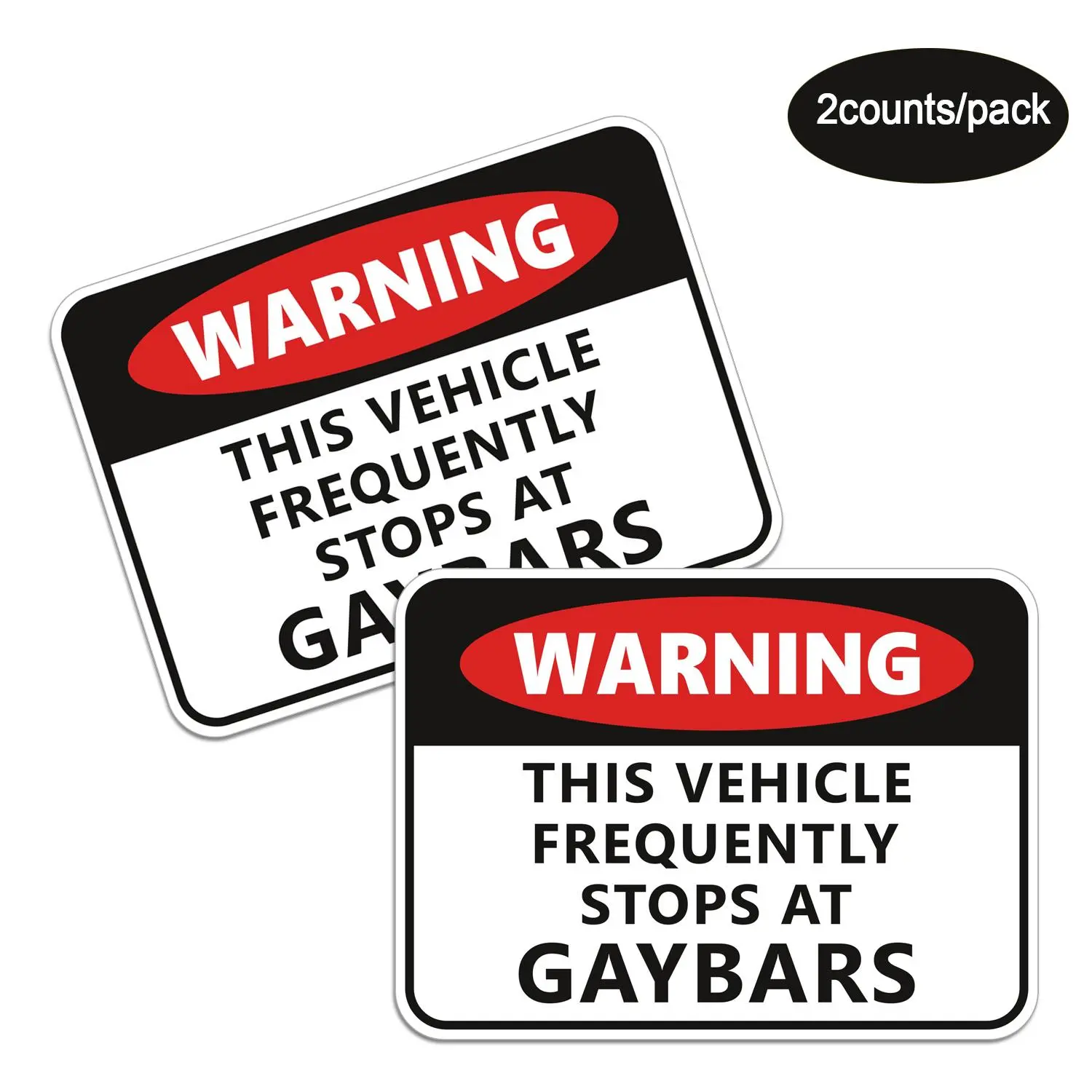 Warning Sign Pattern Universal Car Sticker, Self Adhesive Car Decal, Car Exterior Accessories for Men & Women, Automotive Decals, Car Decorations, Sticker For Cars