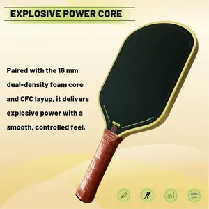 Pickleball Paddle 16mm Dual-Density Foam Core, Hybrid Elongated Cfc T700, Raw Carbon Fiber, High-Performance Sports Equipment