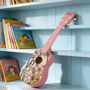 IRIN Pink Soprano Ukulele 21 Inch Strong Wind Sound, Basswood 4 String Hawaiian Guitar, Cute Lightweight Ukulele for Beginners Adults Teens Christmas Birthday Gift