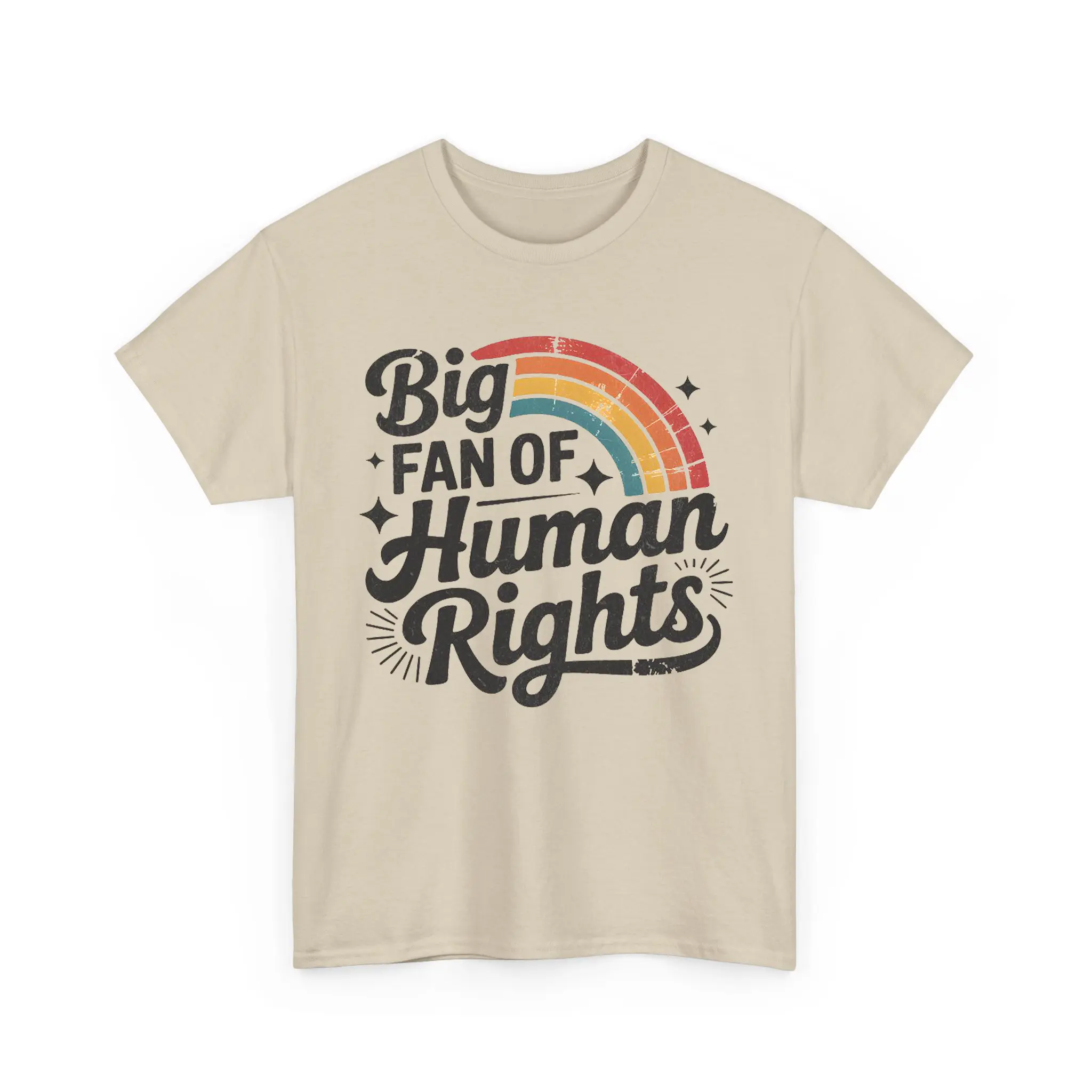 Big Fan of Human Rights Shirt, Retro Rainbow Human Rights T-shirt, Protest Statement Tee, Social Justice Shirt, Unisex Cotton Tops