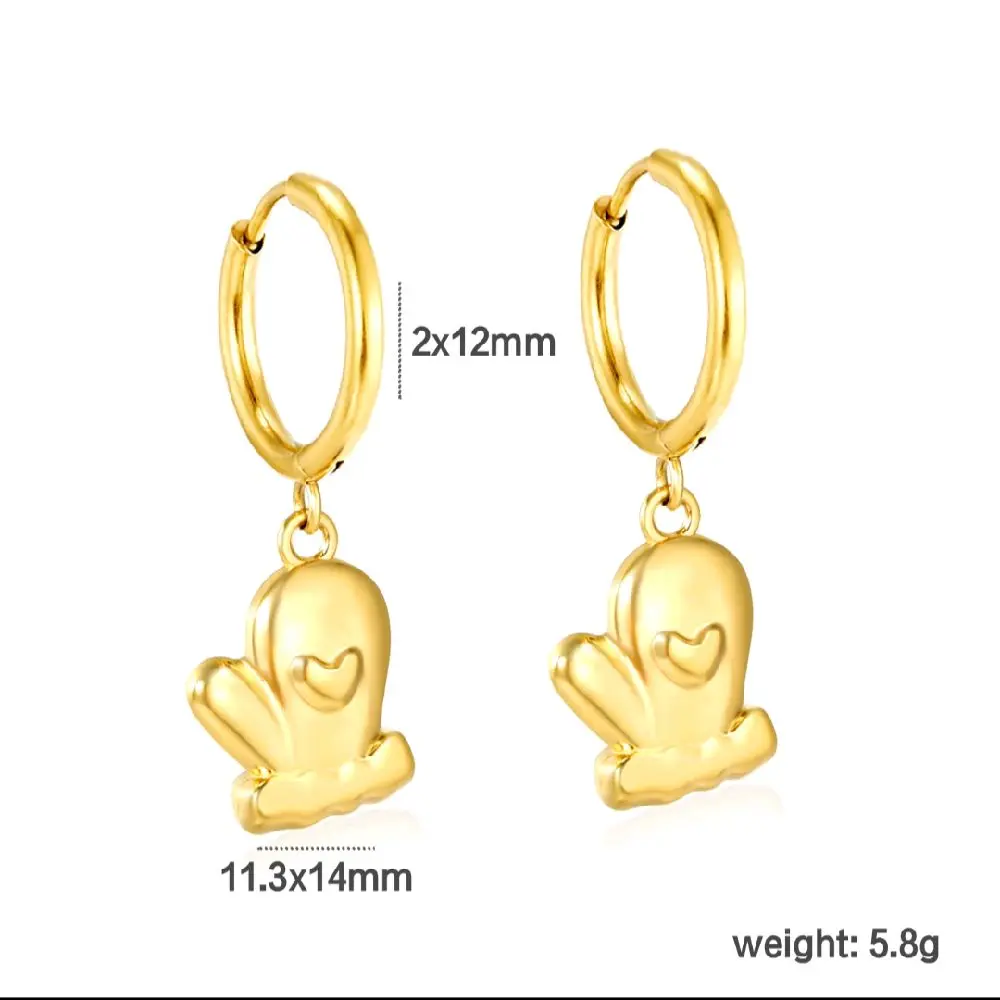 18K Gold Plated Hamsa Hand Hoop Earrings – Waterproof Stainless Steel