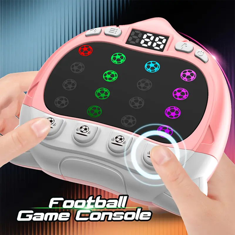 Pop the Soccer Fidget Toy for Kids, 4 Modes Light Up Quick Push Sensory Toys Fun Multiplayer Game with Link Cable Handheld Road Trip Travel Car Games Birthday Gifts Toys for Boys Girls
