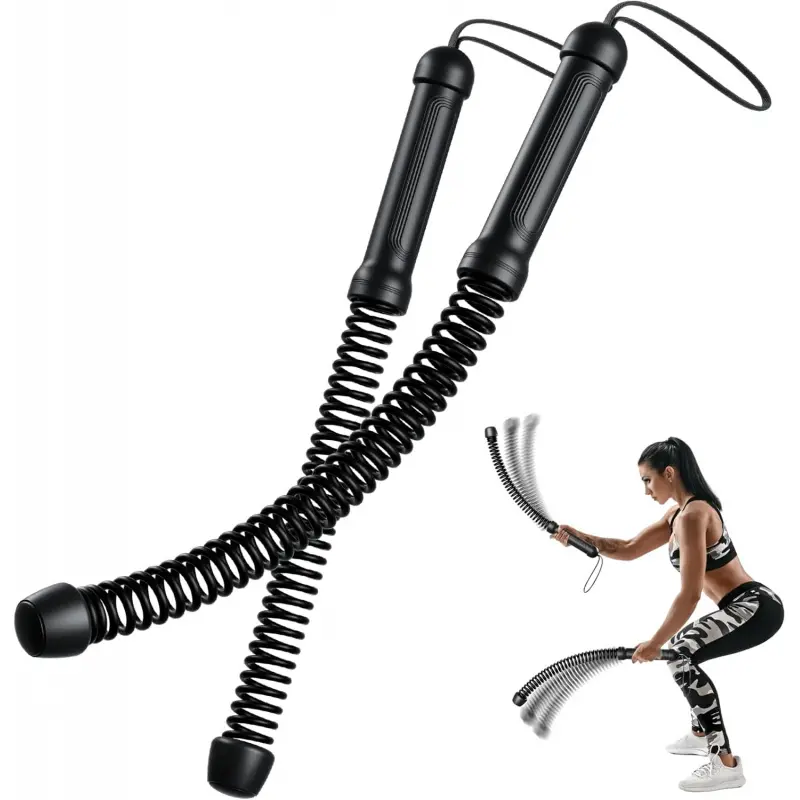 2PCS Cordless Battle Ropes, Quiet Portable Strength Training Equipment for Home Gym & HIIT, Versatile Hand Strengtheners for Total Body Workouts Chest and Shoulder Station wrist leg exercise