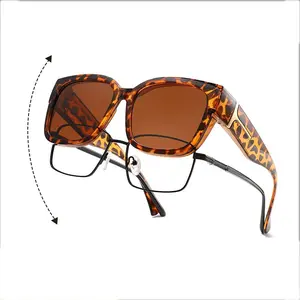 Polarized Clip-On Glasses for Men and Women, Fashion Square Frame, UV Protection, Suitable for Both Genders, Stylish Sunglasses