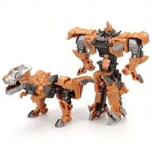 Dinosaur Transforming Car Toy, Manual Collision Activation, No Batteries Needed, Safe Materials, Building Block Transformer, Boys Action Figures