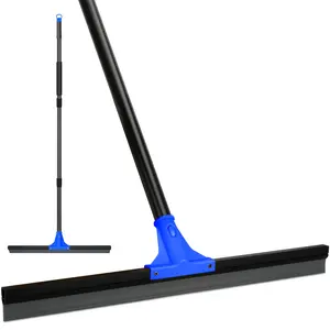 Squeegee Broom for Floor, 18'' Rubber Squeegee with 60'' Long Handle for Bathroom Tile, Garage Concrete, Deck, Shower Glass, Window Cleaning, Heavy Duty Household Floor Wiper Smooth
