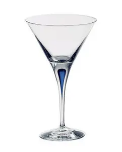212 MAIN Orrefors 6257455 Intermezzo 7oz Single Martini Glass, Modern Crystal Glassware, Colored Glass Cups, Stylish Drinking Glassware for Bar