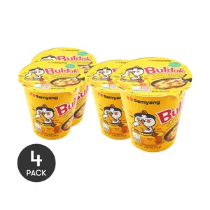 4 Pack SAMYANG Buldak Spicy Chicken Noodles - Cheese Flavor, Korean Instant Ramen, 70g/Pack
