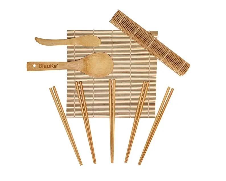 Bamboo Sushi Making Kit: Rolling Mats, Chopsticks, Rice Paddle