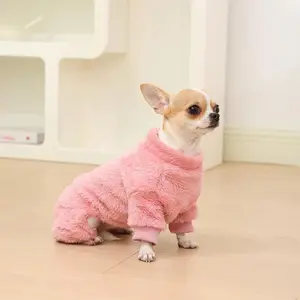 Winter Warm Pet Clothes Soft Flannel Dog Jumpsuit for Small Medium Dogs Chihuahua Yorkie Bichon Frize Four Legs Jacket Coat