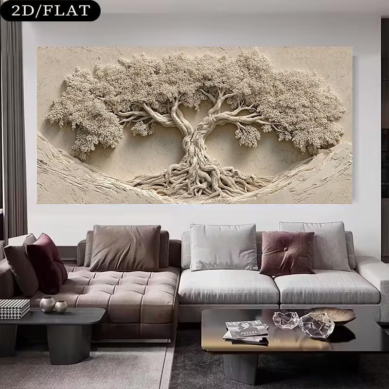 Modern 2D Flat Single Large-Sized Wooden Frame Canvas Art Painting High-Quality Material for Home Wall Decor Elevate Your Living Space