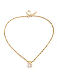 Delicate Zircon Pendant Necklace For Women Minimalist 18K Gold PVD Plated Stainless Steel Necklace, Fashion Jewelry Gift, Dainty Necklace