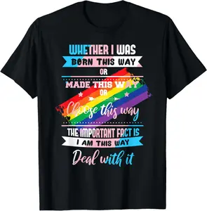 LGBTQ Born This Way Transgender Summer Casual Shortsleeve T-Shirt