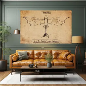 How to Train Your Dragon Poster, How to Train Your Dragon Wall Art, Toothless Poster, Vintage Toothless Poster