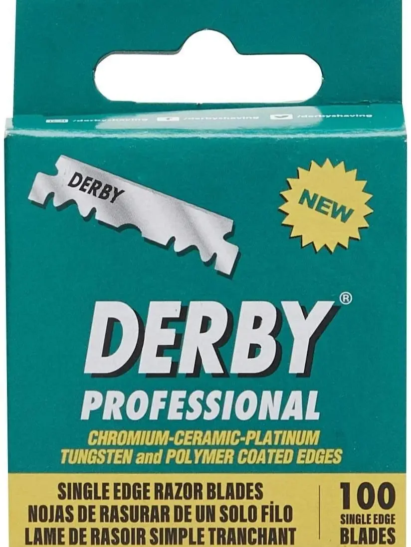 DERBY Professional Single Edge Razor Blades 100 Count