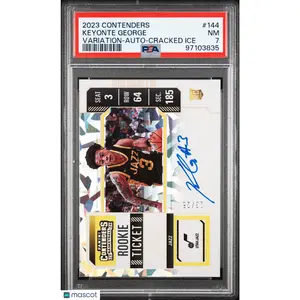 2023 PANINI CONTENDERS Keyonte George AUTO CRACKED ICE VARIATION SP RC /25 PSA 7