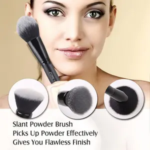 ZOREYA 15-Piece Makeup Brush Set with Black Handles