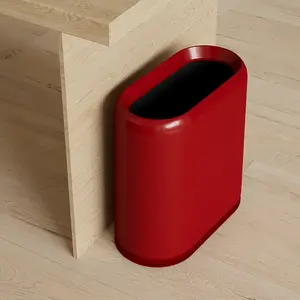 Office Wastebasket, Large Capacity Design, Bathroom Kitchen Trash Can, Double Barrel Inside and Outside, Hidden Trash Bag, Suitable for Living Room, Bedroom, Kitchen, Etc., for Collecting and Storing Waste Paper and Garbage, Red/cream/green