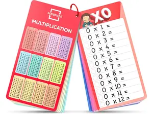 Scribbledo Dry Erase Multiplication Flash Cards Reusable Write and Wipe Math Practice Cards for Kids Students Classroom Learning Homeschool Math Fact Practice