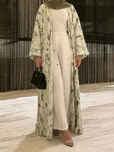 Women's Fashion Middle Eastern Muslim Print Summer Casual Outerwear Robe, Elegant Long Robe for Daily Wear, Travel, Holiday, Party