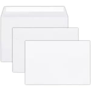 50 Pack 6x9 Open-Side Self Seal Plain White 28lb Paper Booklet Mailing Envelopes for Business and Personal Use
