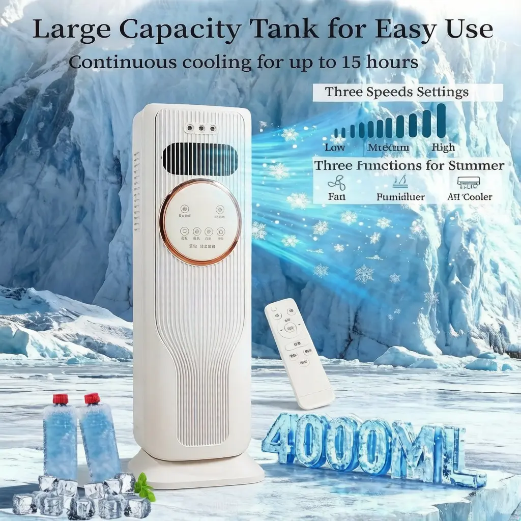 2-in-1 Bladeless Tower Heater & Cooler, Quiet Oscillating Standing Unit with Dual Heating/Cooling Modes, Fast Warmth & Instant Cooling, Fan for Bedroom, Ideal for Home Office