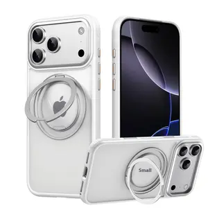 （Summer Special） Ai Touch Side Button Decompression Bracket for iPhone 16 Pro Max Magnetic 360° Rotating Gear Holder Protective Case for Apple 16E/15