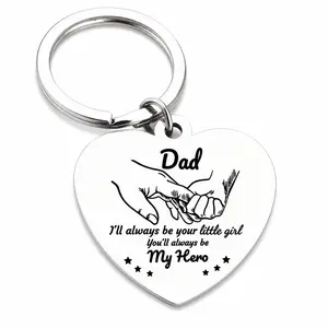 Father’s Day Gift - Dad Gifts from Daughter for Birthday Christmas Valentine’s Day, I'll Always Be Your Little Girl, You Will Always Be My Hero Daddy Keychain, Father Daughter Keyring