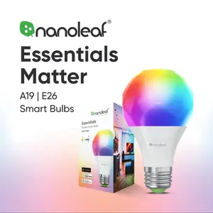 Nanoleaf Essentials A19 Smart LED Bulb 3 Pack - High-Quality LED Bulbs for Home Lighting