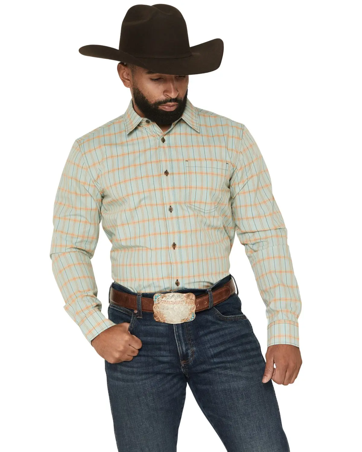 Gibson Trading Co Men's Men'S Money In The Bank Plaid Print Long Sleeve - Gmsp26w21-Ltbl