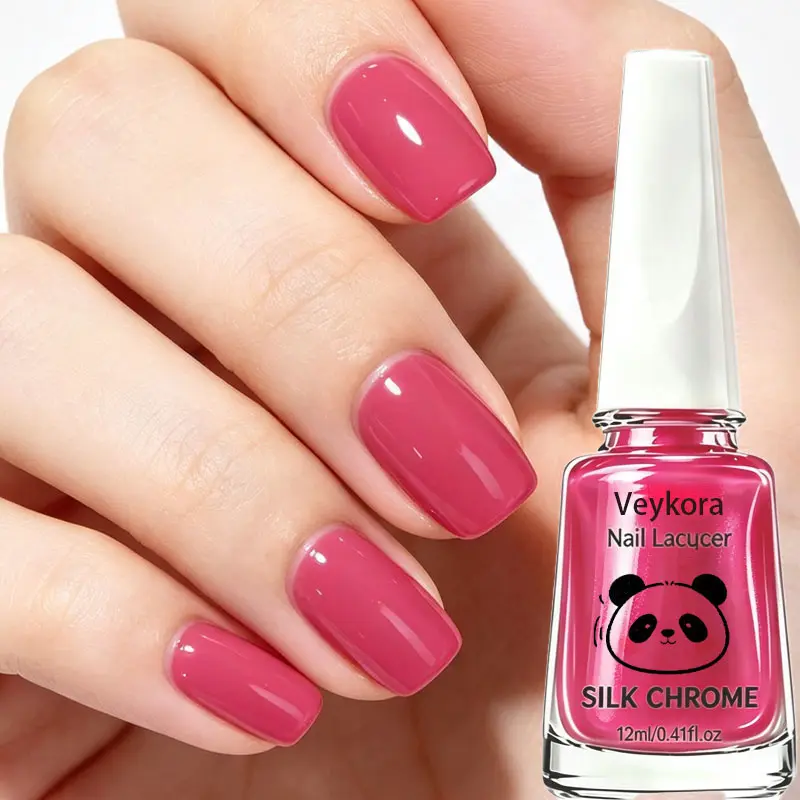 Vibrant Magenta Pink Nail Varnish, High Shine Silk Chrome Nail Lacquer, Perfect for Party, Holiday & Daily Casual Nails