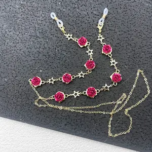 Retro Rose Star Glasses Chain, Rose Glasses Chain, Star Glasses Chain, Glasses Accessories