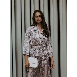 Snake A Pose Button-up Shirt Top Fabric Sleeve