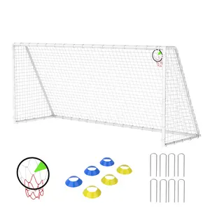 Portable Backyard Soccer Goal for Kids, 6x8FT to 7x16FT Sizes with High-Strength Net